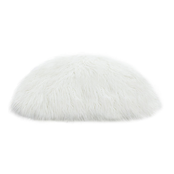 18" Square Accent Pillow by Diamond Sofa in White Dual-Sided Faux Fur - Home And Beyond