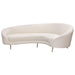 Celine Curved Sofa with Contoured Back in Light Cream Velvet and Gold Metal Legs by Diamond Sofa image