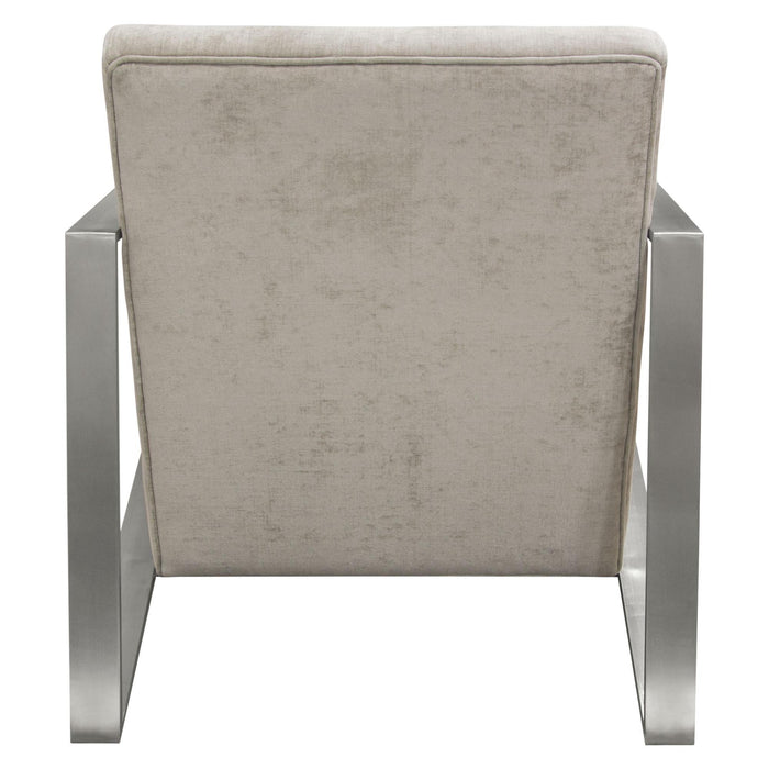 La Brea Accent Chair in Champagne Fabric with Brushed Stainless Steel Frame by Diamond Sofa