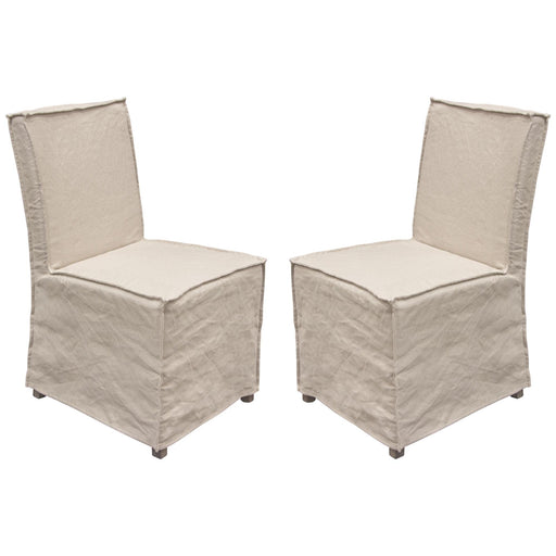 Sonoma 2-Pack Dining Chairs with Wood Legs and Sand Linen Removable Slipcover by Diamond Sofa image