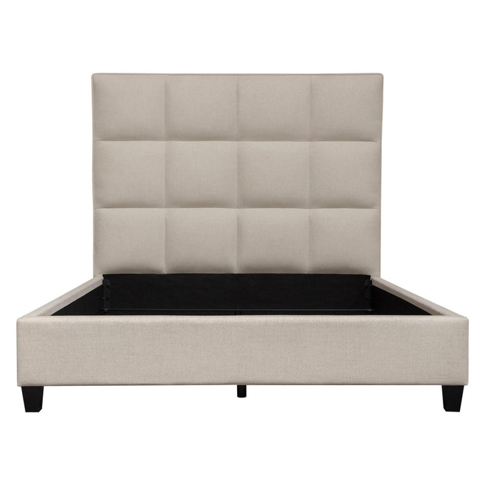 Devon Grid Tufted Queen Bed in Sand Fabric by Diamond Sofa image