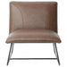 Jordan Armless Accent Chair in Chocolate Leatherette with Chrome Metal Base by Diamond Sofa - Home And Beyond