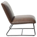 Jordan Armless Accent Chair in Chocolate Leatherette with Chrome Metal Base by Diamond Sofa - Home And Beyond