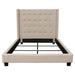 Madison Ave Tufted Wing Queen Bed in Sand Button Tufted Fabric by Diamond Sofa image