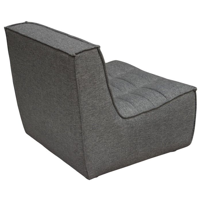 Marshall Scooped Seat Armless Chair in Grey Fabric by Diamond Sofa