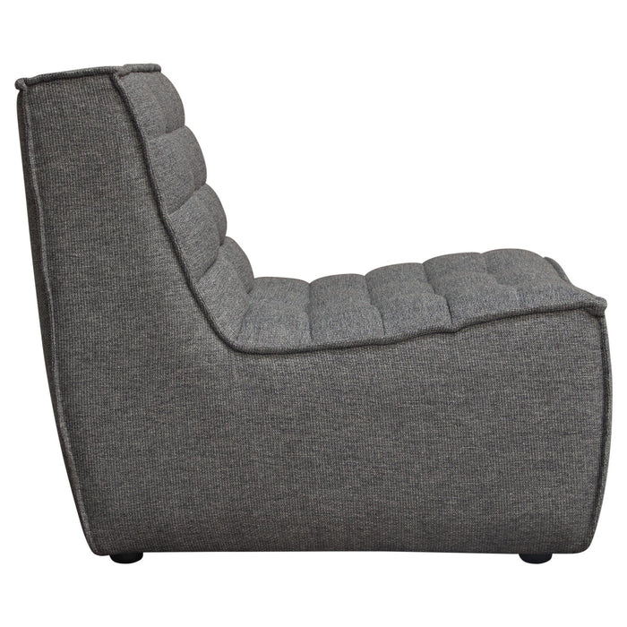 Marshall Scooped Seat Armless Chair in Grey Fabric by Diamond Sofa