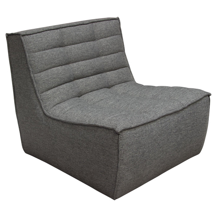 Marshall Scooped Seat Armless Chair in Grey Fabric by Diamond Sofa