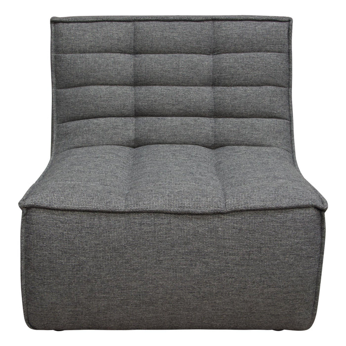 Marshall Scooped Seat Armless Chair in Grey Fabric by Diamond Sofa