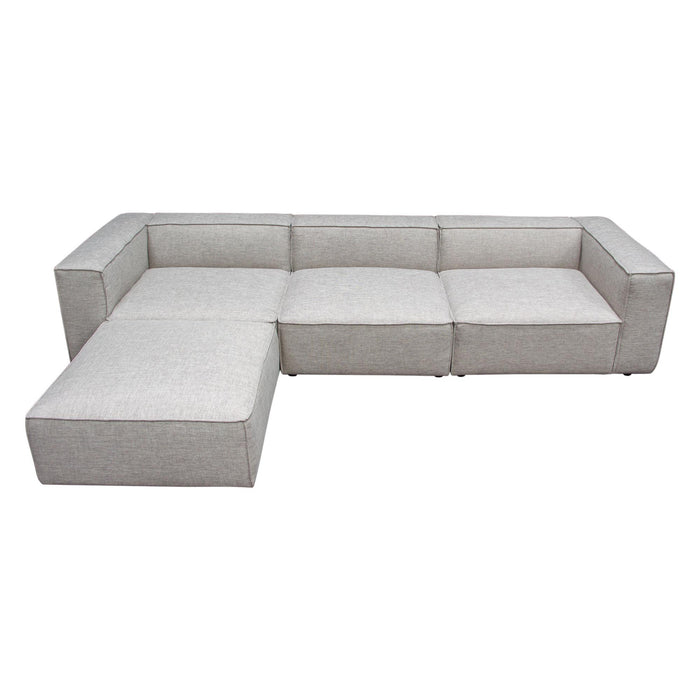 Vice 4PC Modular Sectional in Barley Fabric with Ottoman by Diamond Sofa