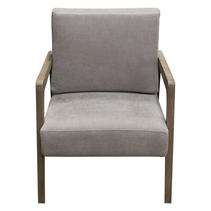 Blair Accent Chair in Grey Fabric with Curved Wood Leg Detail by Diamond Sofa