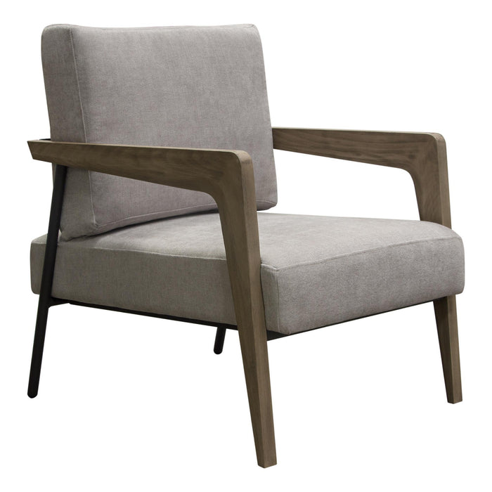 Blair Accent Chair in Grey Fabric with Curved Wood Leg Detail by Diamond Sofa