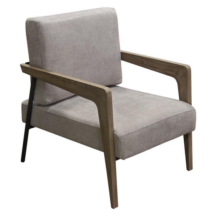 Blair Accent Chair in Grey Fabric with Curved Wood Leg Detail by Diamond Sofa