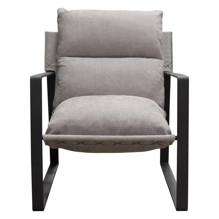 Miller Sling Accent Chair in Grey Fabric w/ Black Powder Coated Metal Frame by Diamond Sofa image