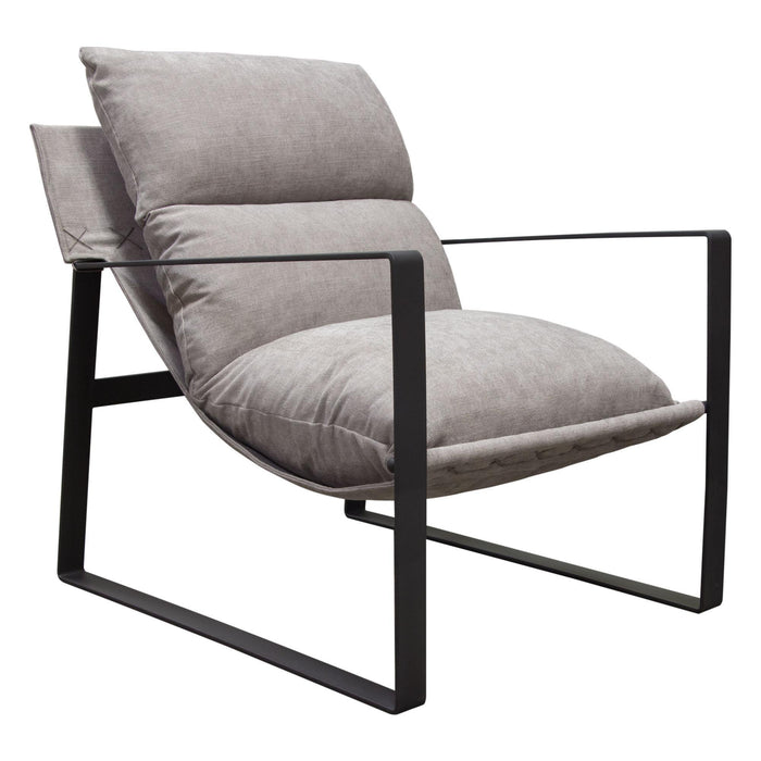 Miller Sling Accent Chair in Grey Fabric w/ Black Powder Coated Metal Frame by Diamond Sofa