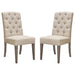 Set of Two Napa Tufted Dining Side Chairs in Sand Linen Fabric with Wood Legs in Grey Oak Finish by Diamond Sofa image