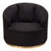 Raven Chair in Black Suede Velvet w/ Brushed Gold Accent Trim by Diamond Sofa image