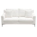 Seattle Loose Back Loveseat in White Linen w/ Polished Silver Metal Leg by Diamond Sofa image