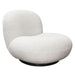 Simone Swivel Accent Chair in White Faux Sheepskin Fabric by Diamond Sofa - Home And Beyond