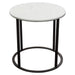 Surface Round End Table w/ Engineered Marble Top & Black Powder Coated Metal Base by Diamond Sofa image