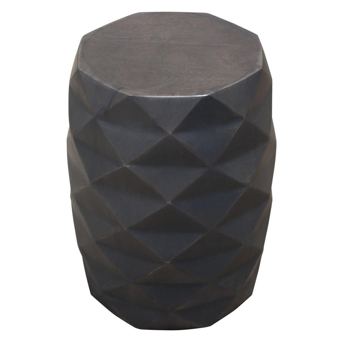 Fig Solid Mango Wood Accent Table in Grey Finish w/ Geometric Motif by Diamond Sofa