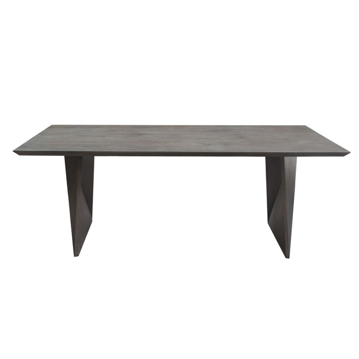 Motion Solid Mango Wood Dining Table in Smoke Grey Finish w/ Silver Metal Inlay by Diamond Sofa