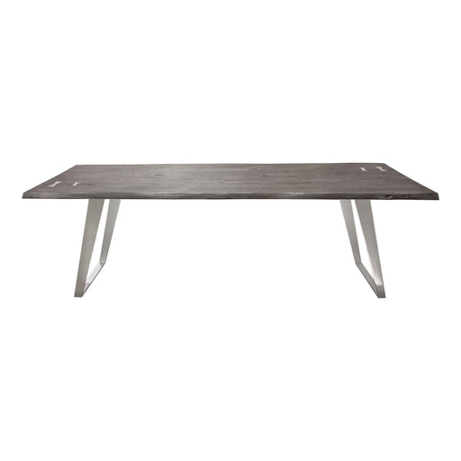 Titan Solid Acacia Wood Dining Table in Espresso Finish w/ Silver Metal Inlay & Base by Diamond Sofa image