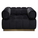 Image Low Profile Chair in Black Velvet w/ Brushed Gold Base by Diamond Sofa image