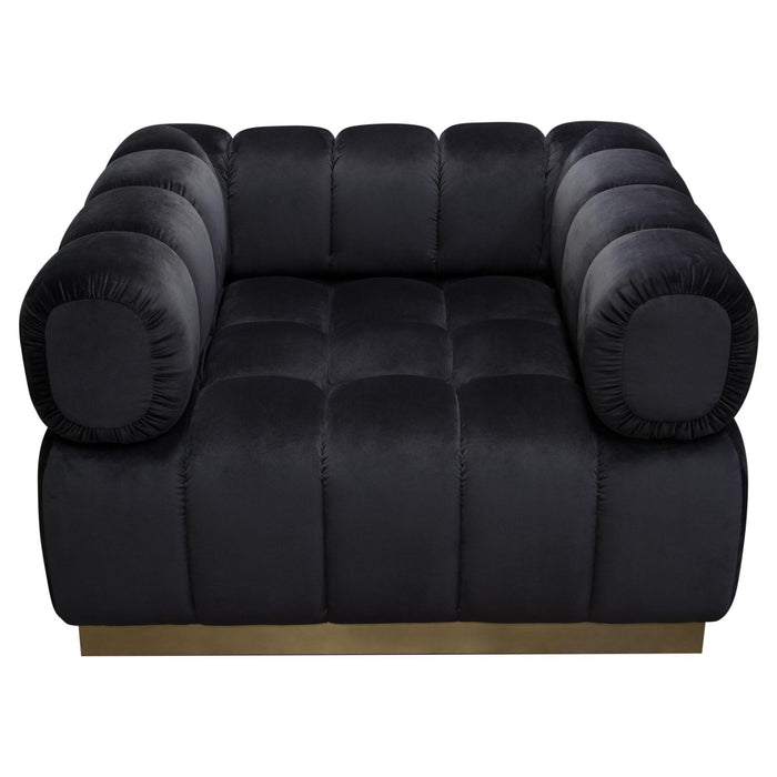 Image Low Profile Chair in Black Velvet w/ Brushed Gold Base by Diamond Sofa