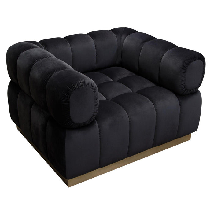 Image Low Profile Chair in Black Velvet w/ Brushed Gold Base by Diamond Sofa