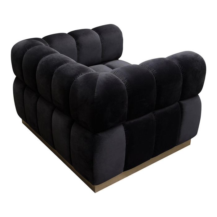 Image Low Profile Chair in Black Velvet w/ Brushed Gold Base by Diamond Sofa