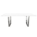 Mirage Rectangular Dining Table w/ White Lacquer Top and Polished Silver Metal Base by Diamond Sofa image