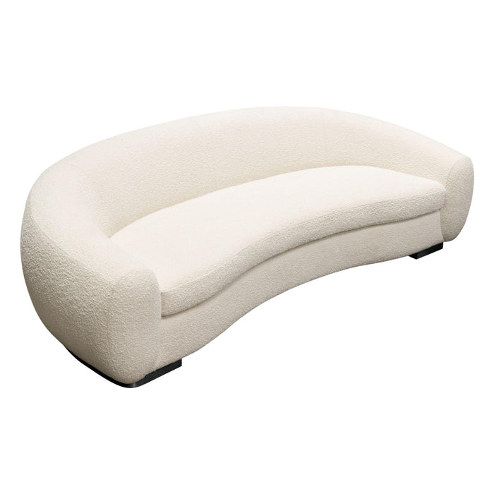 Pascal Sofa in Bone Boucle Textured Fabric w/ Contoured Arms & Back by Diamond Sofa