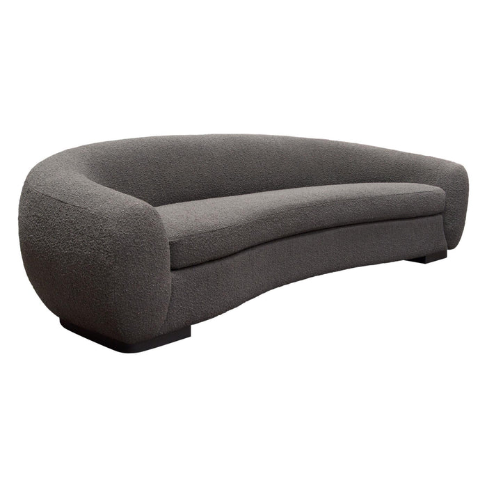 Pascal Sofa in Charcoal Boucle Textured Fabric w/ Contoured Arms & Back by Diamond Sofa