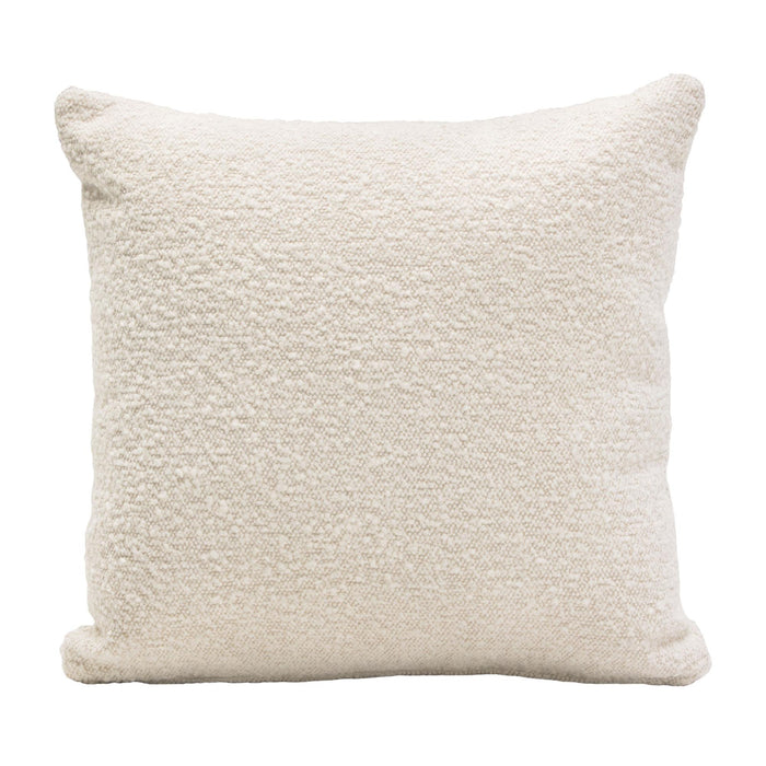 Set of (2) 16" Square Accent Pillows in Bone Boucle Textured Fabric by Diamond Sofa