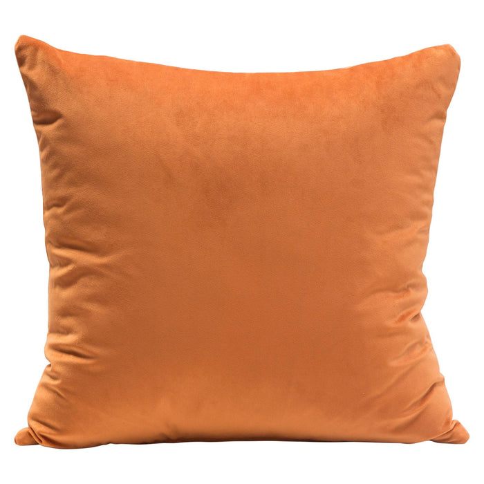 Set of (2) 16" Square Accent Pillows in Rust Orange Velvet by Diamond Sofa