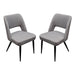 Set of (2) Reveal Dining Chairs in Grey Fabric w/ Black Powder Coat Metal Leg by Diamond Sofa image