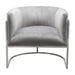 Pandora Accent Chair in Grey Velvet with Polished Silver Stainless Steel Frame by Diamond Sofa image