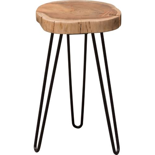 Joss Natural Acacia One of a Kind Live Edge Accent Table w/ Black Hairpin Legs image