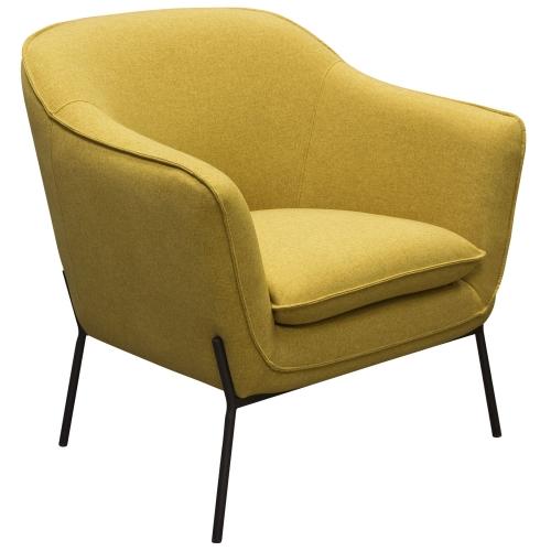 Status Accent Chair in Yellow Fabric with Metal Leg image