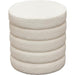 Helix Round Accent Ottoman in Ivory Boucle fabric image