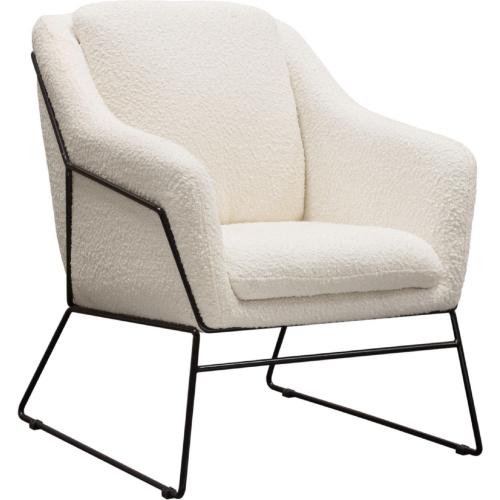 Bryce Accent Chair in Ivory Boucle wrapped in Black Powder Coated Metal Frame image