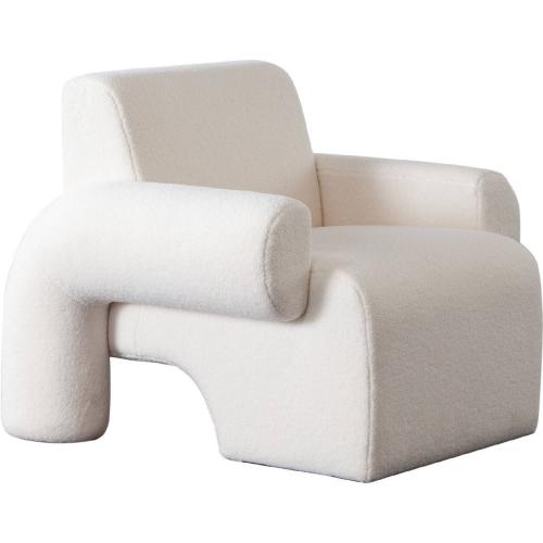 Noa Accent Chair in Ivory Sherpa Fabric image