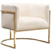 Pandora Accent Chair in Cream Velvet with Polished Gold Stainless Steel Frame image