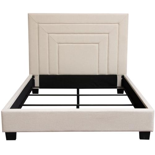 Arden Queen Bed w/ 54" Headboard in Cream Fabric image