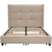 Beverly Eastern King Bed with Integrated Footboard Storage Unit & Accent Wings in Sand Fabric By Diamond Sofa image