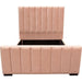 Venus Vertical Channel Tufted Eastern King Bed in Blush Pink Velvet image