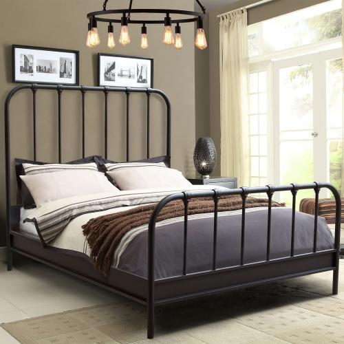 Mateo Rust Brown Powder Coat Metal Queen Bed image