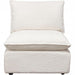 Ivy Armless Chair in White Faux Shearling w/ Feather Down Seating image