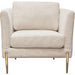 Lane Chair in Light Cream Fabric with Gold Metal Legs image