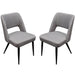 Set of (2) Reveal Dining Chairs in Grey Fabric w/ Black Powder Coat Metal Leg image